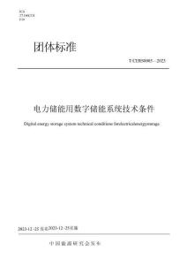 T_CERS 0005-2023 電力儲能用數(shù)字儲能系統(tǒng)技術條件