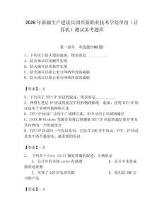 2026年新疆生產(chǎn)建設(shè)兵團(tuán)興新職業(yè)技術(shù)學(xué)院單招（計算機(jī)）測試備考題庫及答案（奪冠）