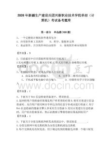 2026年新疆生產(chǎn)建設(shè)兵團興新職業(yè)技術(shù)學院單招（計算機）考試備考題庫（奪冠）