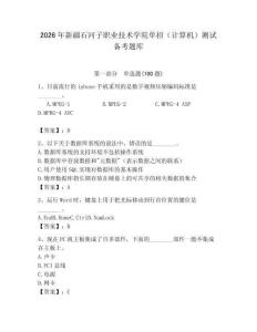 2026年新疆石河子職業(yè)技術(shù)學(xué)院單招（計算機）測試備考題庫附答案（預(yù)熱題）
