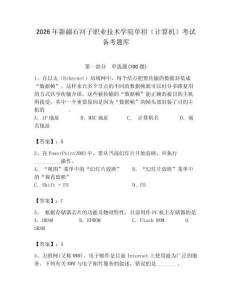 2026年新疆石河子職業技術學院單招（計算機）考試備考題庫及答案（各地真題）