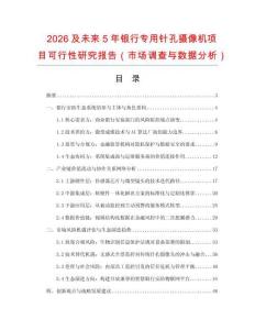 2026及未來5年銀行專用針孔攝像機項目可行性研究報告（市場調查與數據分析）