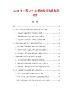 2026年中國OPP封箱膠粘帶數據監測報告