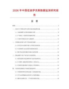 2026年中國低音薩克斯數據監測研究報告