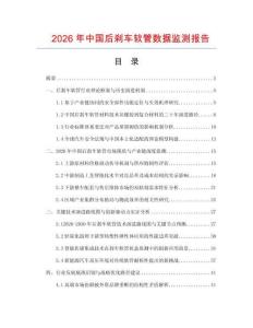 2026年中國后剎車軟管數據監測報告