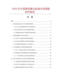 2026年中国斯奇康注射液市场调查研究报告