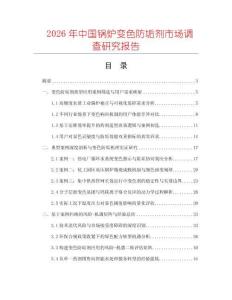 2026年中國鍋爐變色防垢劑市場調查研究報告