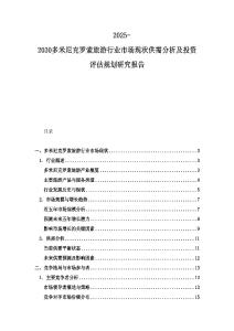 2025-2030多米尼克羅索旅游行業(yè)市場現(xiàn)狀供需分析及投資評估規(guī)劃研究報告