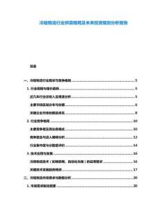 冷鏈物流行業(yè)供需格局及未來投資規(guī)劃分析報(bào)告