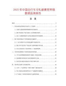 2025年中國自行車冷軋?zhí)妓貙拵т摂?shù)據監(jiān)測報告