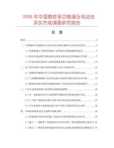 2026年中國數控多功能液壓電動擊實儀市場調查研究報告