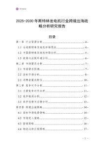 2025-2030年斯特林發電機行業跨境出海戰略分析研究報告