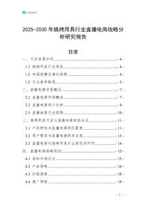 2025-2030年燒烤用具行業直播電商戰略分析研究報告
