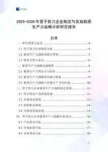 2025-2030年管子割刀企業制定與實施新質生產力戰略分析研究報告