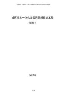 城區(qū)排水一體化及管網(wǎng)更新改造工程投標書