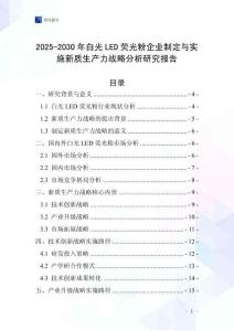 2025-2030年白光LED熒光粉企業制定與實施新質生產力戰略分析研究報告