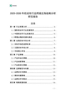 2025-2030年機(jī)動(dòng)車行業(yè)跨境出海戰(zhàn)略分析研究報(bào)告