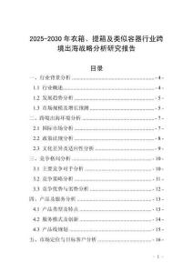 2025-2030年衣箱、提箱及類似容器行業(yè)跨境出海戰(zhàn)略分析研究報告