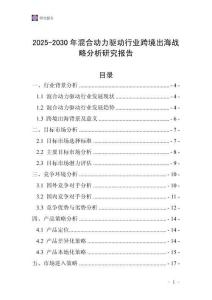 2025-2030年混合動(dòng)力驅(qū)動(dòng)行業(yè)跨境出海戰(zhàn)略分析研究報(bào)告