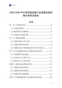 2025-2030年爐前機(jī)械設(shè)備行業(yè)直播電商戰(zhàn)略分析研究報告