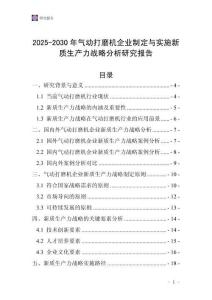 2025-2030年氣動打磨機企業制定與實施新質生產力戰略分析研究報告