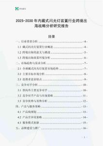 2025-2030年內藏式閃光燈裝置行業跨境出海戰略分析研究報告