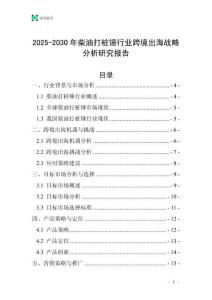 2025-2030年柴油打樁錘行業(yè)跨境出海戰(zhàn)略分析研究報告