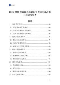 2025-2030年直線導軌副行業跨境出海戰略分析研究報告