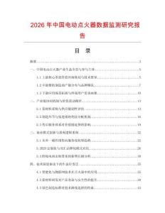 2026年中國電動點火器數(shù)據(jù)監(jiān)測研究報告