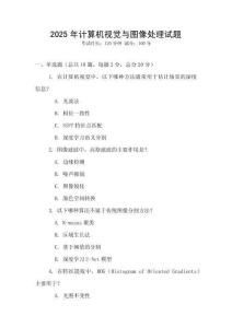 2025年計算機視覺與圖像處理試題