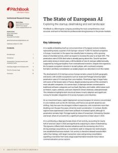 PitchBook分析師注：歐洲人工智能現狀 The State of European AI Exploring the startup dealmaking and exit landscape