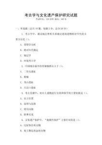 考古学与文化遗产保护研究试题