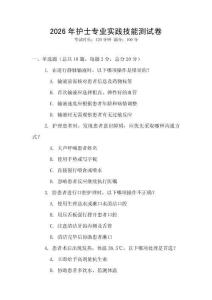 2026年護士專業實踐技能測試卷