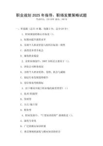 职业规划2025年指导：职场发展策略试题