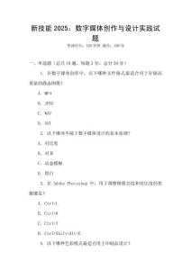 新技能2025：數字媒體創作與設計實踐試題