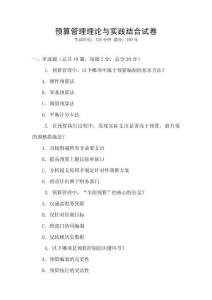 預算管理理論與實踐結合試卷