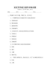 语文写作能力提升训练试题