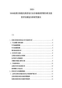 2025-2030法國太陽能光熱發(fā)電行業(yè)市場現(xiàn)狀供需分析及投資評估規(guī)劃分析研究報告