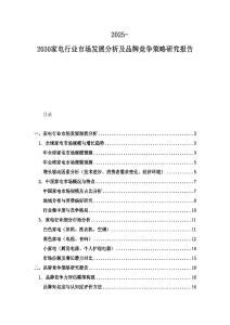 2025-2030家電行業市場發展分析及品牌競爭策略研究報告