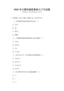 2026年計算機編程基礎入門與試題