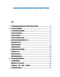 冷鏈物流基礎(chǔ)設(shè)施建設(shè)需求與運(yùn)營效率提升研究報(bào)告