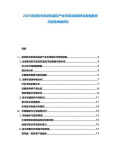 2025航空航天發(fā)動(dòng)機(jī)監(jiān)控產(chǎn)業(yè)市場(chǎng)深度調(diào)研及發(fā)展趨勢(shì)與投資戰(zhàn)略研究
