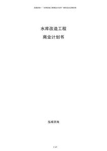 水庫改造工程商業計劃書