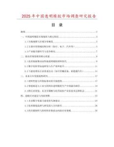 2025年中國(guó)透明橡膠市場(chǎng)調(diào)查研究報(bào)告