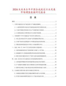 2026及未來5年中國合成膠皮行業發展市場調查數據研究報告