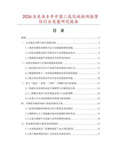 2026及未來5年中國二氧化硫檢測報警儀行業發展研究報告