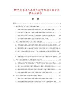 2026及未來5年苯乙酸丁酯項(xiàng)目投資價(jià)值分析報(bào)告