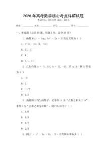 2026年高考數學核心考點詳解試題