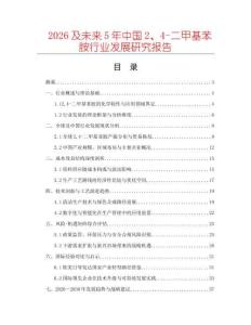 2026及未來5年中國2、4-二甲基苯胺行業(yè)發(fā)展研究報(bào)告
