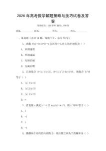 2026年高考數學解題策略與技巧試卷及答案